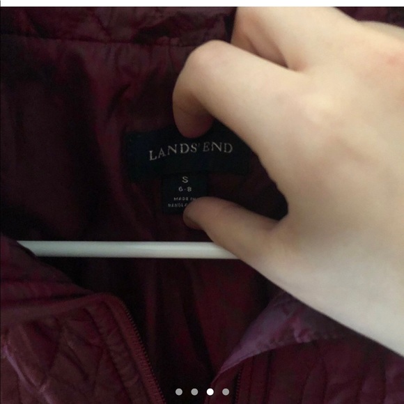 Quilted magenta Land’s End zip up jacket - Picture 3 of 4